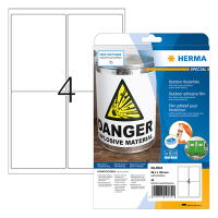 Herma Special 9534 étiquettes en film pour l'extérieur extrêmement adhésives résistantes aux intempéries A4 99,1 x 139 mm (40 étiquettes) - blanc 9534 230534