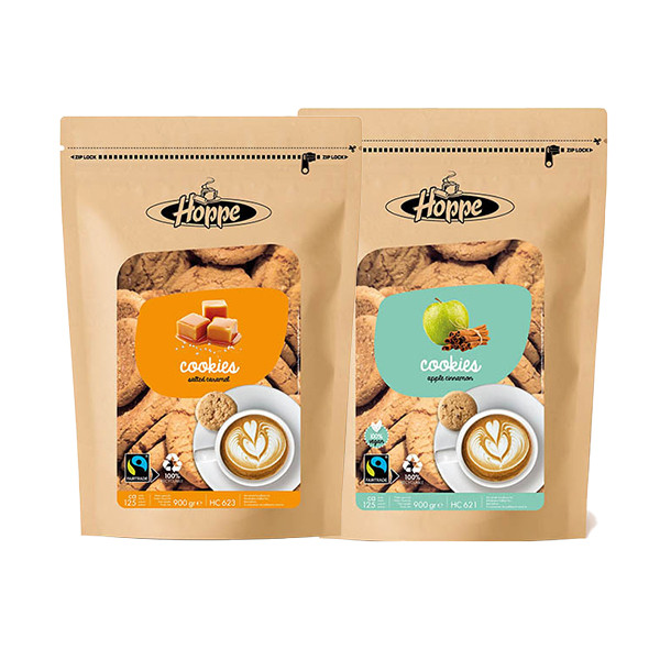 Offre combinée : Hoppe biscuits Caramel Sel de Mer Fairtrade + biscuits Pomme Cannelle Fairtrade 422879 - 1