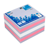 Info Notes notes autocollantes cube assortiment 75 x 75 mm (450 feuilles) - lilas/rose 303216