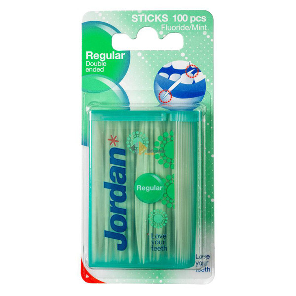 Jordan Dental Sticks Regular cure-dents (100 pièces) SJO00109 - 1