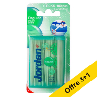 Offre : 4x Jordan Dental Sticks Regular cure-dents (100 pièces) SJO00153