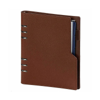 Kalpa A5 Clipbook organiseur avec recharge d'agenda semainier avec répartition par heure (1 semaine sur 2 pages) bilingue - brun noisette 262571