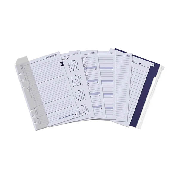 Kalpa A5 organiseur avec recharge d'agenda semainier et répartition par heure (1 semaine sur 2 pages) bilingue - brun ombré 262570 - 9