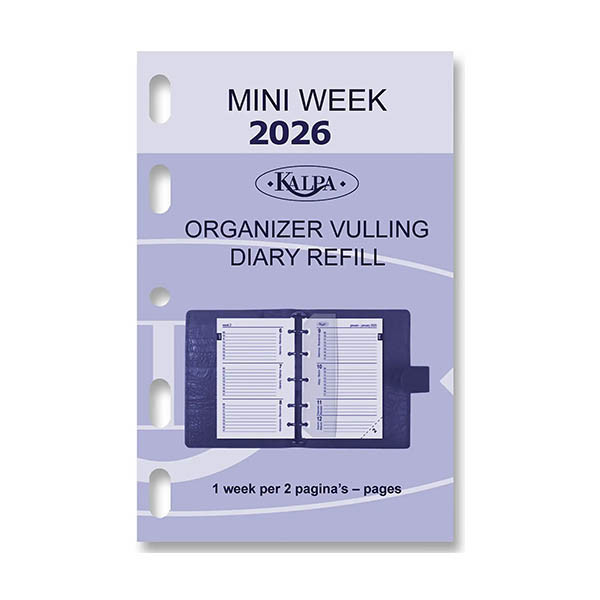 Kalpa Mini recharge pour agenda semainier 2026 (1 semaine sur 2 pages) bilingue 262569 - 2