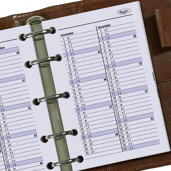 Kalpa Mini recharge pour agenda semainier 2026 (1 semaine sur 2 pages) bilingue 262569 - 4