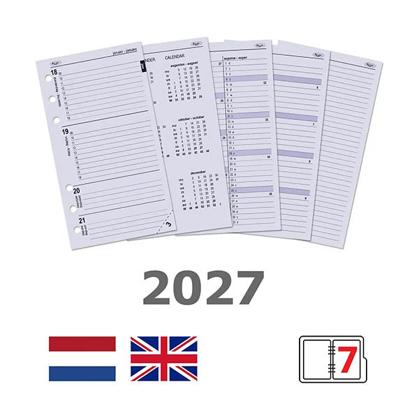 Kalpa Personal organiseur avec agenda semainier grainé (1 semaine sur 2 pages) 4 langues - noir 406194 - 7