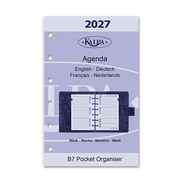 Kalpa Pocket recharge d'agenda semainier 2027 (1 semaine sur 2 pages) 4 langues 262598 - 2
