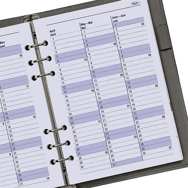 Kalpa recharge 2027 A5 agenda semainier avec horaire (1 semaine sur 2 pages) 4 langues 262596 - 5