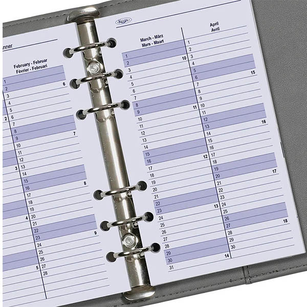 Kalpa recharge 2027 agenda semainier personnel avec horaire (1 semaine par 2 pages) 4 langues 262597 - 5