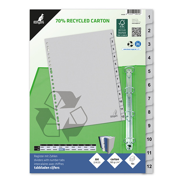 Lot de 10] Intercalaires Classeur A4 12 Onglets