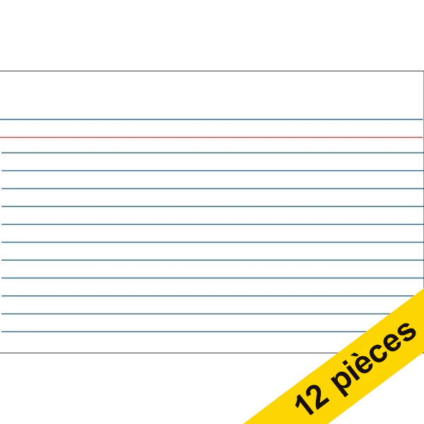 Offre : 12x Kangaro fiche Bristol lignée 130 x 80 mm (100 pièces) 205153 - 1