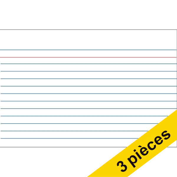 Offre : 3x Kangaro fiche Bristol lignée 235 x 170 mm (100 pièces) 205165 - 1