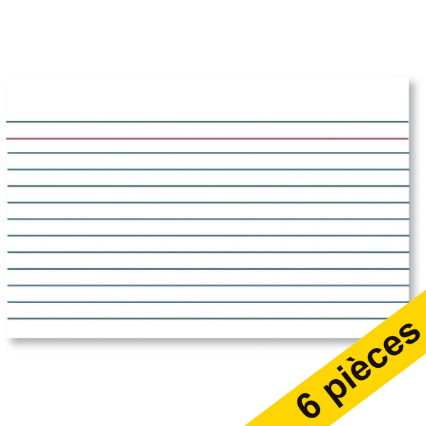 Offre : 6x Kangaro fiche Bristol lignée 148 x 105 mm (100 pièces) 205157 - 1