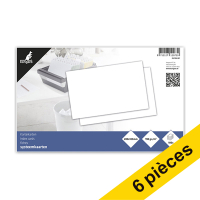 Offre : 6x Kangaro fiche Bristol vierge 200 x 125 mm (100 pièces) - blanc