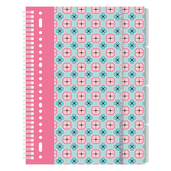 Kangaro Pink Mint Retro cahier à spirale A4 ligné avec 4 onglets 60 g/m² 200 feuilles K-21217 206885 - 1