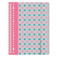 Kangaro Pink Mint Retro cahier à spirale A4 ligné avec 4 onglets 60 g/m² 200 feuilles K-21217 206885