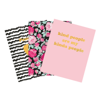 Kangaro Pink Mint Retro cahier ligné A5 assorti 3 pièces 80 feuilles K-21210 206879