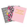 Kangaro Pink Mint Retro cahier ligné A5 assorti 3 pièces 80 feuilles