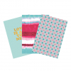 Kangaro Pink Mint Retro cahier quadrillé A4 assorti 3 pièces 80 feuilles (10 mm)