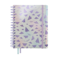 Kangaro Purple Passion cahier spirale A5 ligné 4 onglets 70 g/m² 100 feuilles - avions en papier K-PM010011 056728