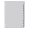 Kangaro intercalaires A4 en plastique avec 12 onglets mensuels (23 trous) - gris