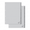 Kangaro intercalaires A4 en plastique avec 52 onglets (23 trous) - gris