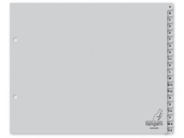 Kangaro intercalaires A5 en plastique avec 20 onglets A-Z (2 trous) - gris G420AZS 206775 - 1