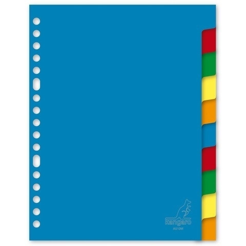 Kangaro intercalaires colorés en plastique A5 avec 10 onglets (17 trous) A510M 206749 - 1
