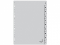 Kangaro intercalaires en plastique A4 avec 10 onglets (23 trous) - gris G410CM 205472