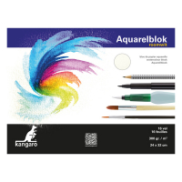 Kangaro papier aquarelle 300 g/m² 24 x 32 cm (16 feuilles) - blanc crème K-5302 206997