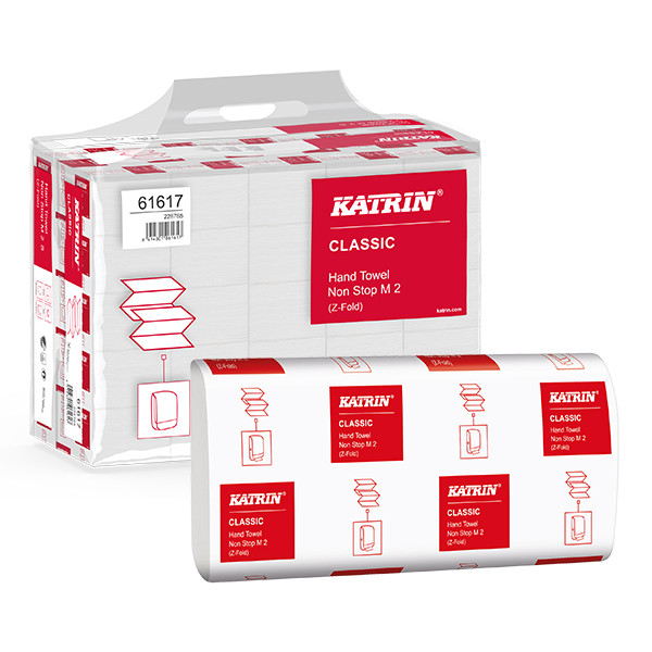 Katrin Classic Zig Zag essuie-mains 2 plis 25 paquets pour distributeur Katrin Midi 100289 100289c 160001 61617 90168 SKA00107 - 1