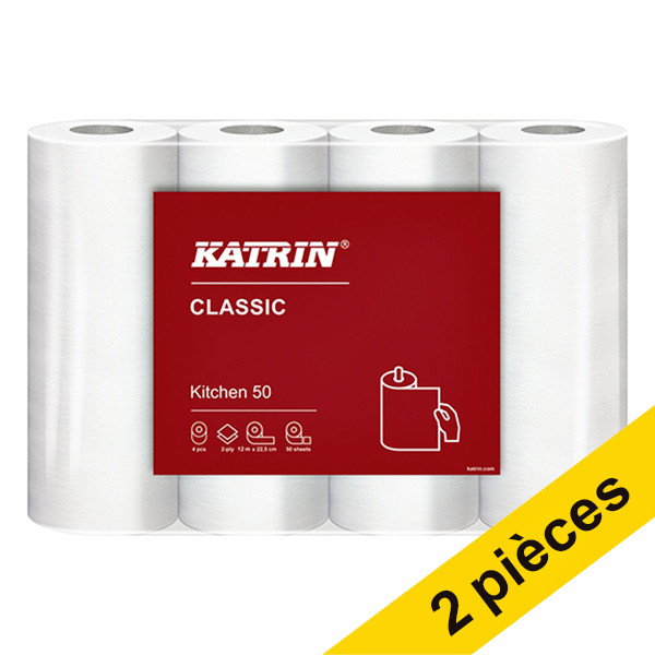 Katrin Offre : 2x Katrin Basic essuie-tout 2 plis 4 x 50 feuilles  SKA06104 - 1