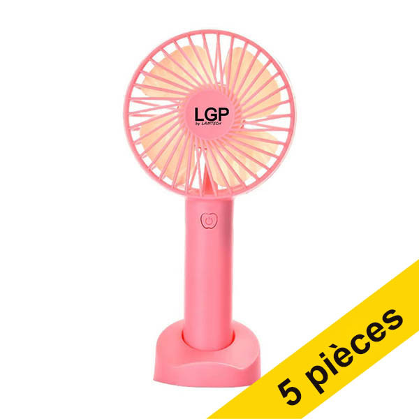 Offre : 5x LGP ventilateur à main - rose 828242 - 1