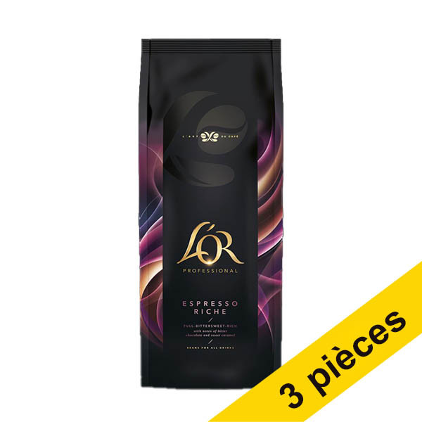 Offre : 3x L'OR Espresso Riche grains de café 1 kg 422030 - 1