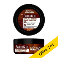 Offre : 3x L'Oréal Men Expert Barber Club crème coiffante (75 ml) SLO00256
