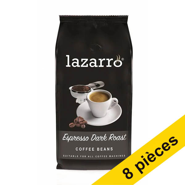 Offre : 8x Lazarro Espresso grains de café torréfaction foncée 1 kg 423511 - 1
