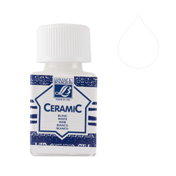 Lefranc Bourgeois Ceramic peinture pour verre et porcelaine 001 (50 ml) - blanc 210309 405118 - 1