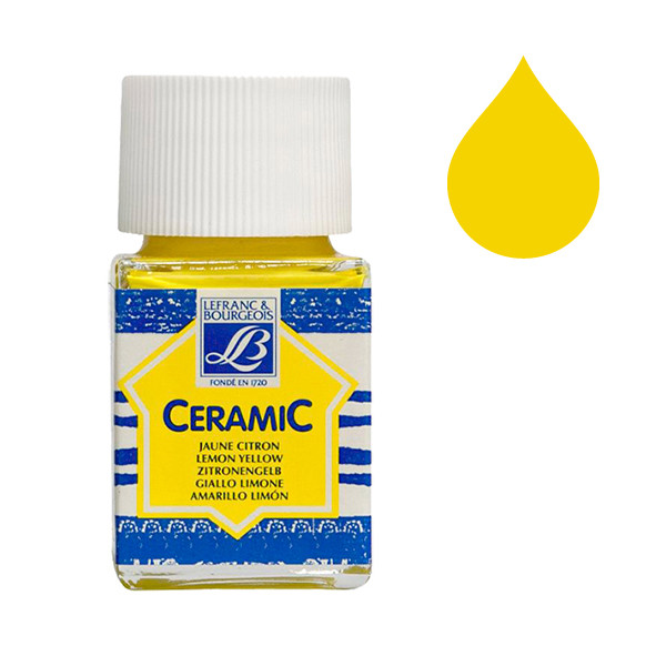 Lefranc Bourgeois Ceramic peinture pour verre et porcelaine 169 (50 ml) - jaune citron 210325 405121 - 1