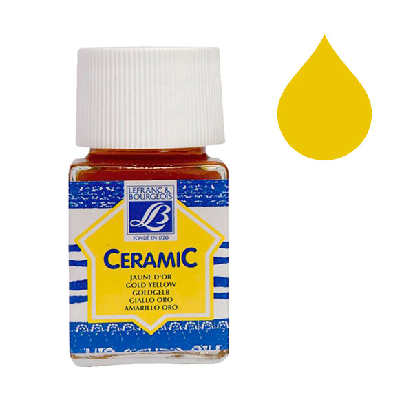 Lefranc Bourgeois Ceramic peinture pour verre et porcelaine 176 (50 ml) - jaune d'or 210327 405122 - 1