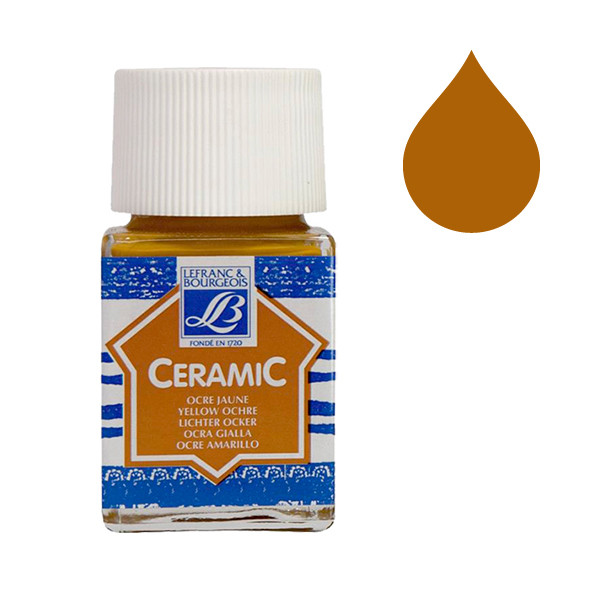 Lefranc Bourgeois Ceramic peinture pour verre et porcelaine 302 (50 ml) - ocre jaune 210333 405124 - 1