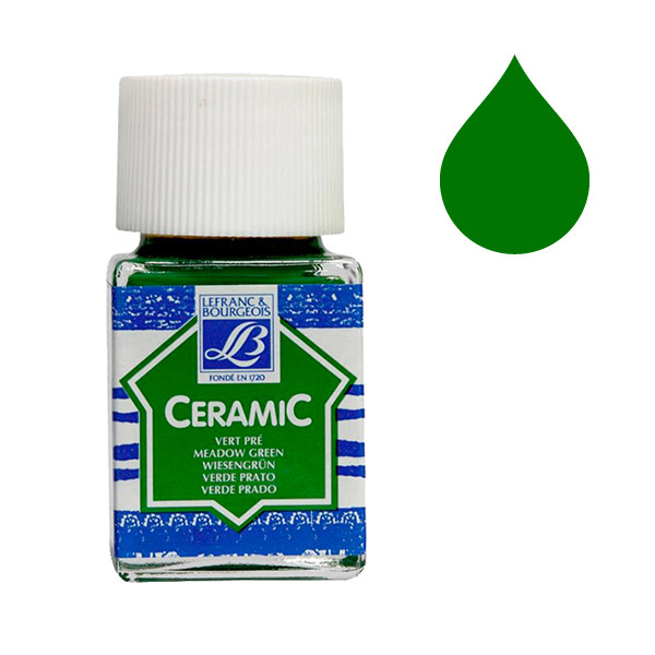 Lefranc Bourgeois Ceramic peinture pour verre et porcelaine 543 (50 ml) - vert pré 210347 405129 - 1