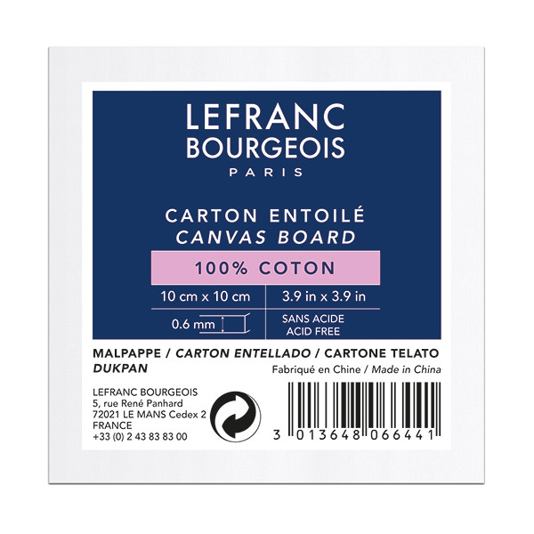 Lefranc Bourgeois Louvre carton entoilé 10 x 10 cm 806644 405146 - 1