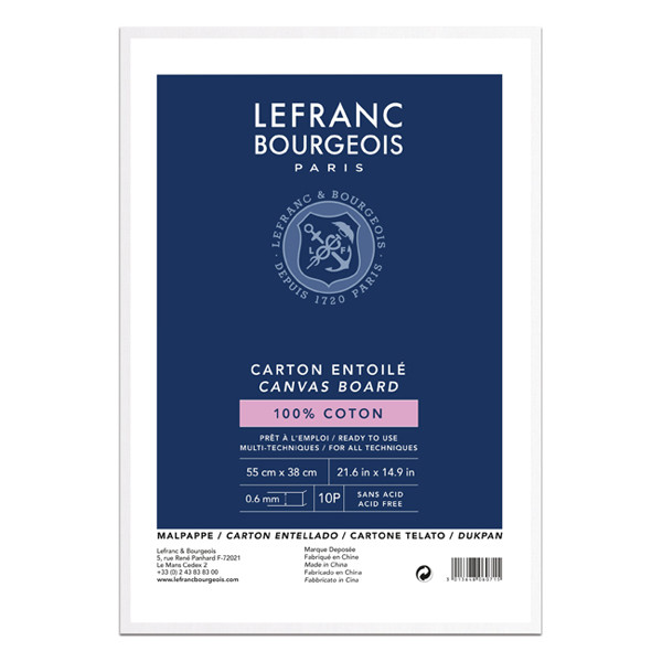 Lefranc Bourgeois Louvre carton entoilé 55 x 38 cm 806071 405144 - 1