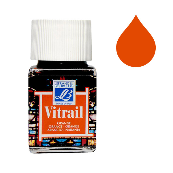 Lefranc Bourgeois Vitrail peinture pour verre et porcelaine 201 (50 ml) - orange 210792 405111 - 1