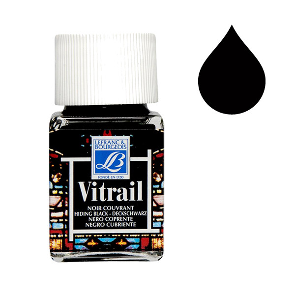 Lefranc Bourgeois Vitrail peinture pour verre et porcelaine 267 (50 ml) - noir couvrant 210240 405102 - 1