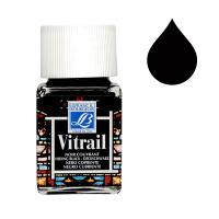 Lefranc Bourgeois Vitrail peinture pour verre et porcelaine 267 (50 ml) - noir couvrant 210240 405102