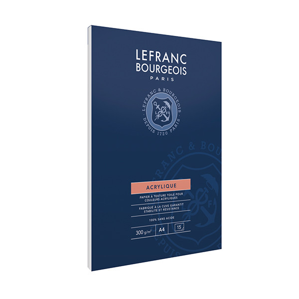 Lefranc Bourgeois papier pour peinture acrylique A4 300 g/m² (15 feuilles) 300687 409994 - 1