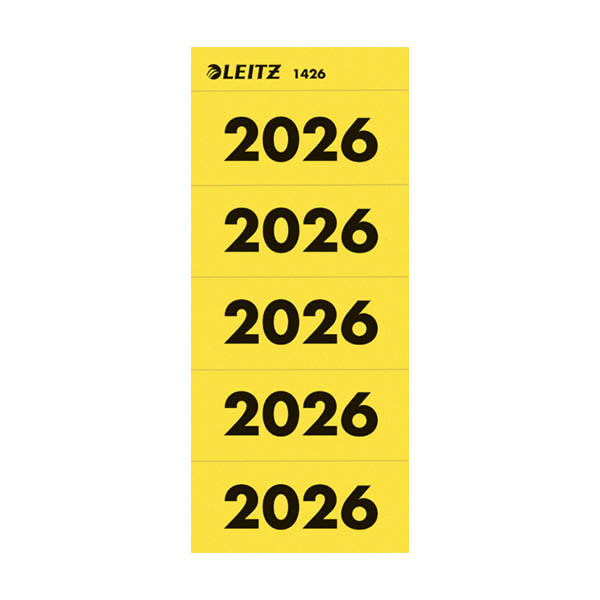 Leitz étiquettes auto-adhésives  25,5 x 60 mm année 2026 (100 pièces) - jaune 202765 - 1