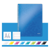 Leitz 4637 WOW cahier à spirale A4 ligné 80 g/m² 80 feuilles - bleu métallisé 46370036 211982 - 3