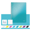 Leitz 4637 WOW cahier à spirale A4 ligné 80 g/m² 80 feuilles - menthe métallisé 46370051 211984 - 4